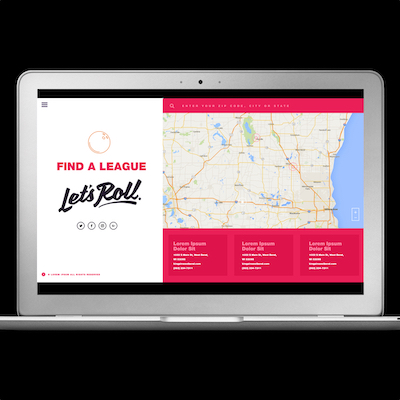Let's Roll Web Mockup-Find a League