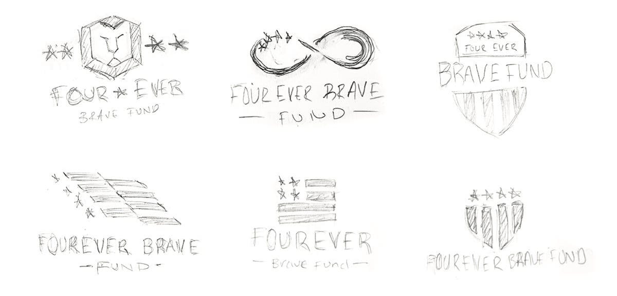 Forever Brave Fund Logo Sketches