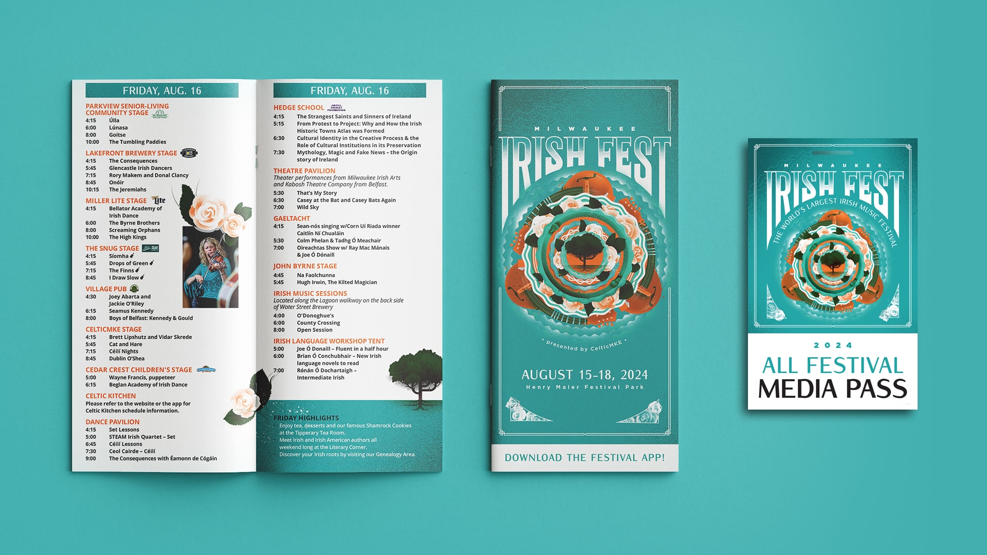 Examples of brochure from Irish Fest